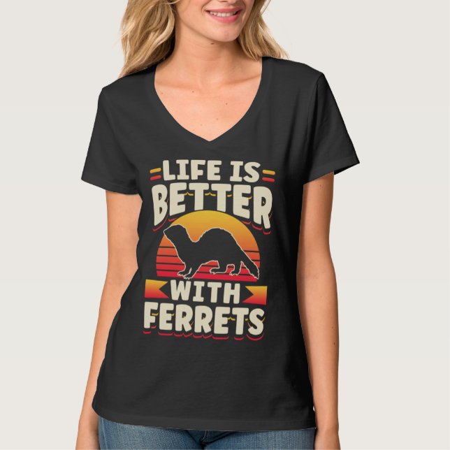 T-shirt Ferret  With Ferrets (Devant)