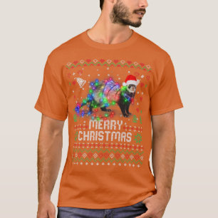 T-shirt Ferrets Santa Hat Animal Noël Arbre Lumière Hol
