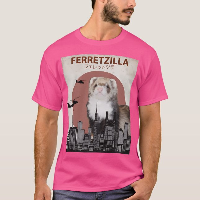 T-shirt Ferretzilla - Funny Ferret Monster (Devant)