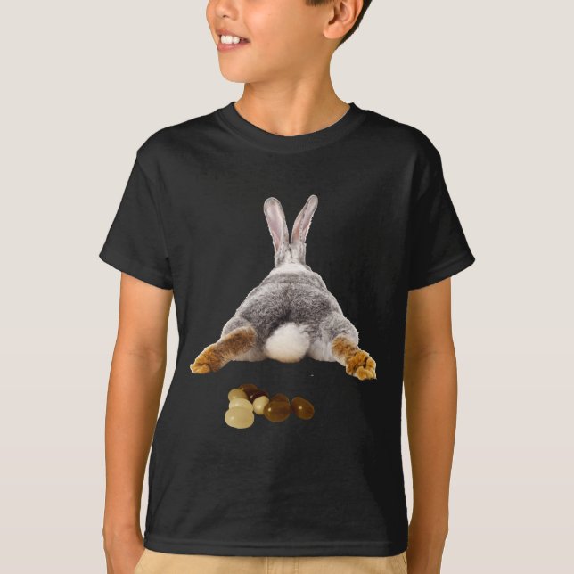 T-shirt fesses de lapin de Pâques queue drôle caca jelly b (Devant)