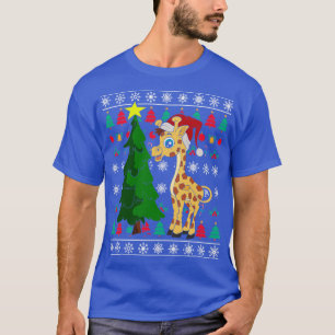 T-shirt Festif animal Noël Noël Noël Giraffe Moche Chris