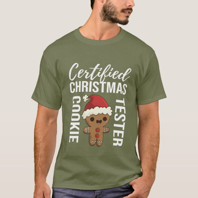 T-shirt Festif Christmas cookie testeur mot art (Devant)