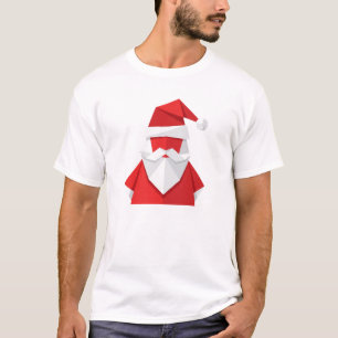 T-shirt festif de Père Noël géométrique en origami