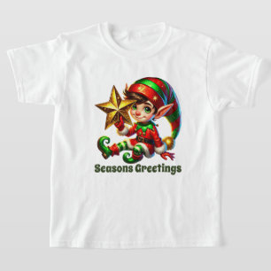 T-shirt Festif garçons Joyeuses Fêtes elf Noël