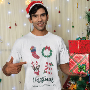 T-shirt Festif Noël Nom de famille correspondant personnal