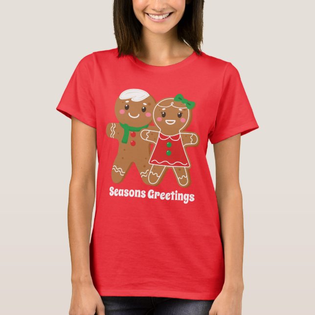 T-shirt Festif Noël pain d'épices ajouter du texte (Devant)