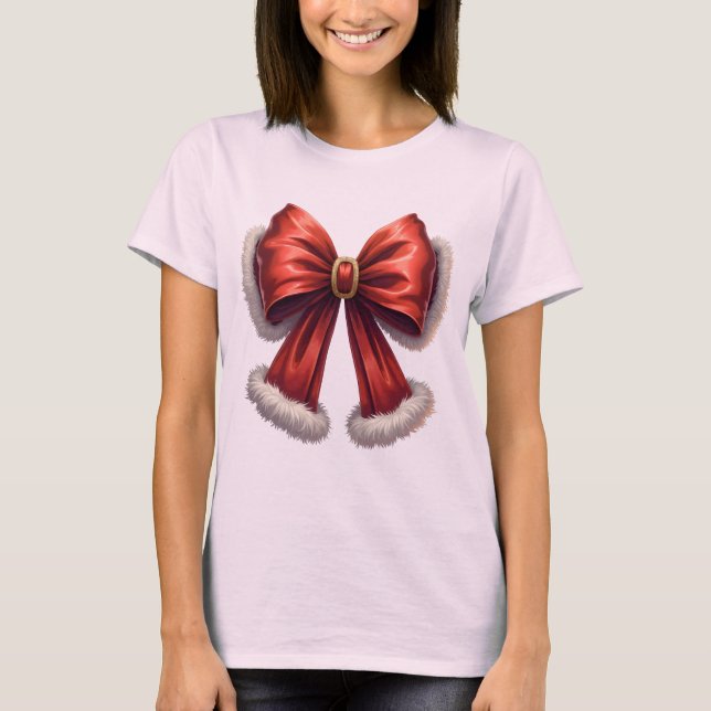 T-shirt Festif Noël Red Bow (Devant)