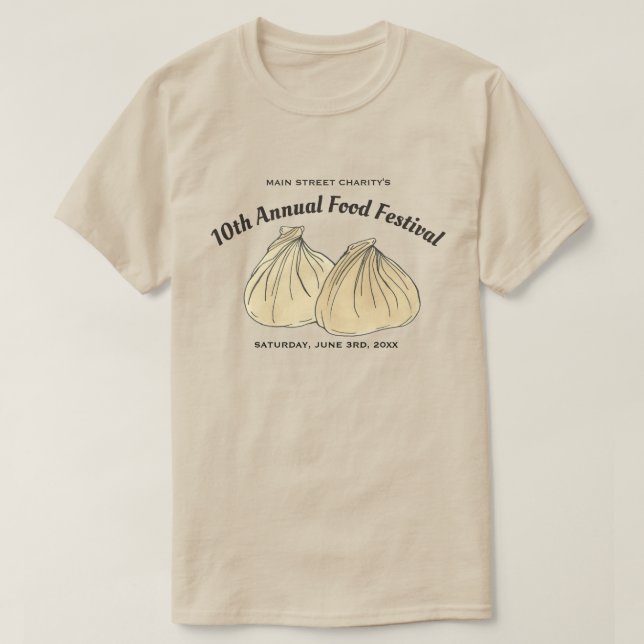 T-shirt Festival alimentaire chinois Dim Sum Shumai Dumpli (Design devant)
