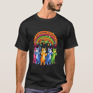 T-shirt Festival Arty Rainbow Cat Rave