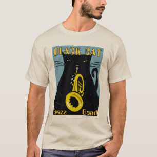 T-shirt Festival de jazz, chats noirs, bande en laiton