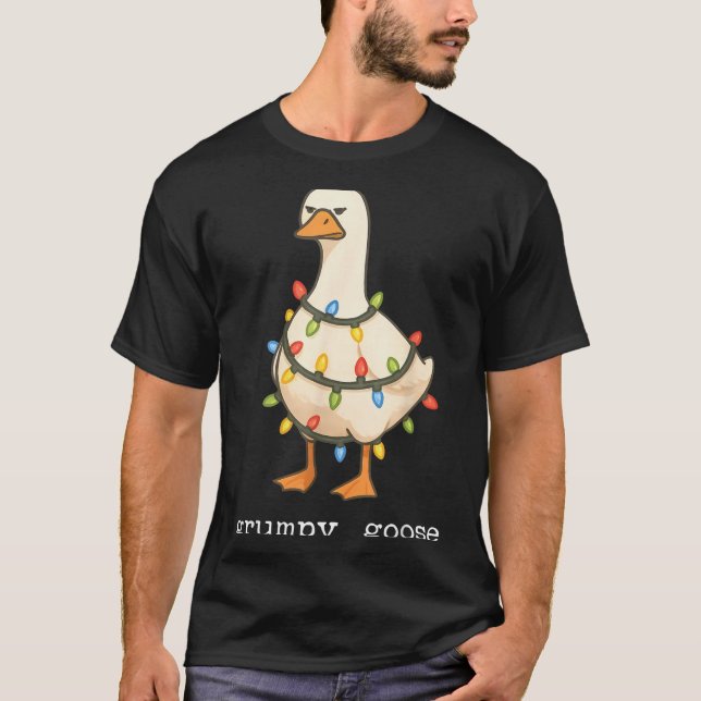 T-shirt Festive And Mpy Goose Santa Hat Xmas Light Matchin (Devant)