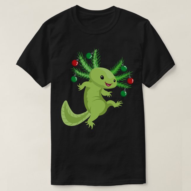 T-shirt Festive Axolotl Green (Design devant)