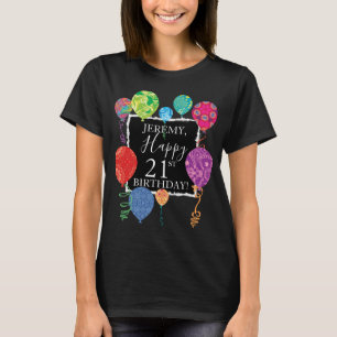 T-shirt Festive Birthday Balloons Add Name and Age