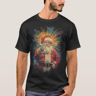 T-shirt Festive Classic Santa Claus Christmas Art