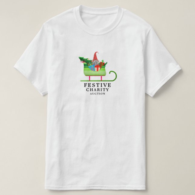T-shirt Festive Elf Sleigh, Festive Charity Auction Event (Design devant)