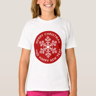 T-shirt Festive Festive de Flamme de Neige Rouge (