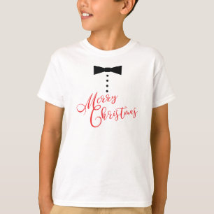 T-shirt Festive Joyeux Noël Cravate Bow Style Tuxedo