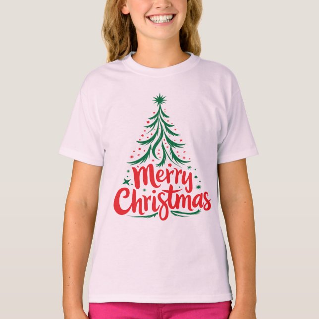 T-shirt Festive merry christmas holiday greeting design (Devant)