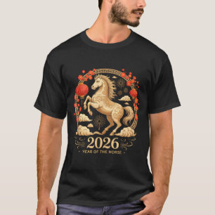 T-shirt Fête 2026 Année du Cheval Dame Fortune Lunaire