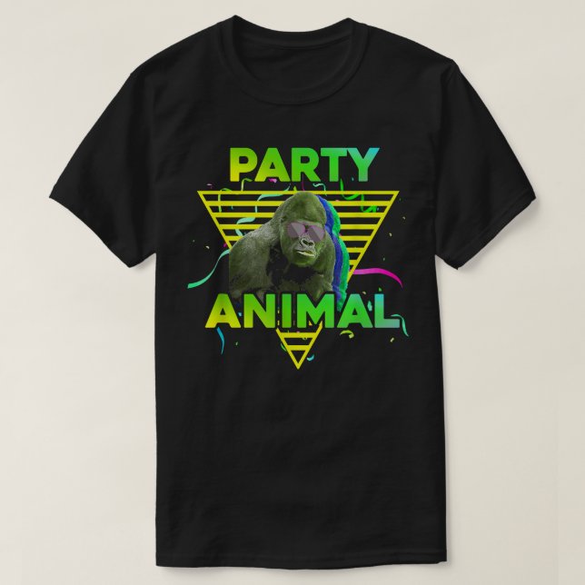 T-shirt FÊTE ANIMAL Funny Gorilla Girl Garçon Anniversaire (Design devant)