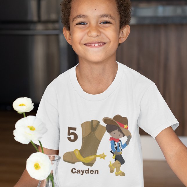 T-shirt Fête Anniversaire de enfant Cowboy Personnalisée H (Créateur téléchargé)