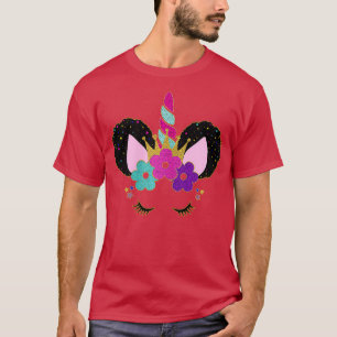 T-shirt Fête Anniversaire Princesse Afro Puffs Unicorn Fac