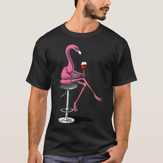 T-shirt Fête au vin du flamant rose (Devant)