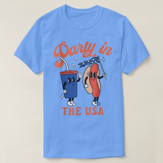 T-shirt Fête Aux États-Unis Amoureux des chiens Hot Usa Fu (Design devant)