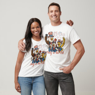 T-shirt Fête aux USA Animaux patriotiques