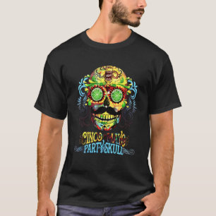 T-shirt Fête Cinco De Mayo Crâne Mexicaine Fiesta Dia De L