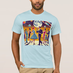 T-shirt Fête Cocktail Espace Années 60 Milieu de Siècle