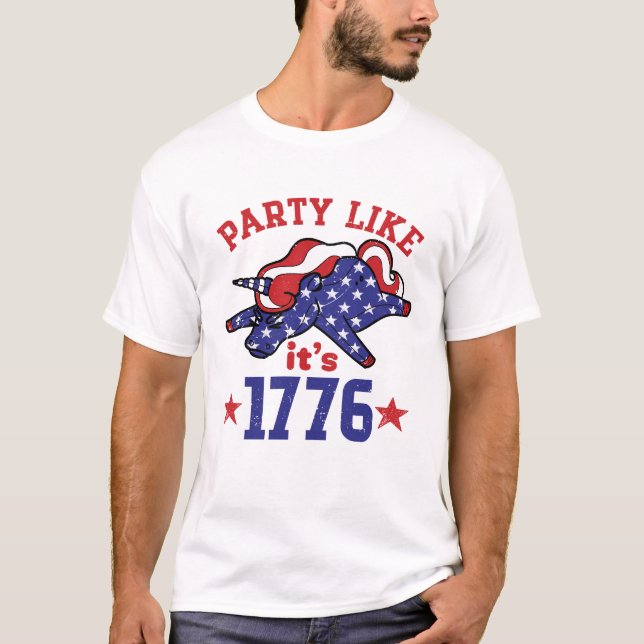 T-shirt Fête Comme c'est 1776 4 juillet drôle (Devant)