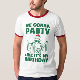 T-shirt Fête comme c'est un anniversaire de Noël