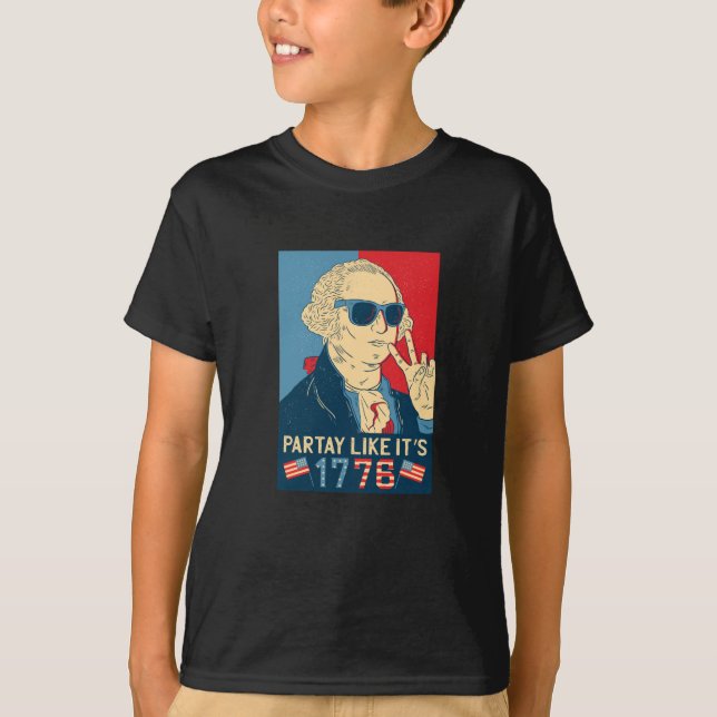 T-shirt Fête Comme Un Patriote Pour Le 4 Juillet (Devant)
