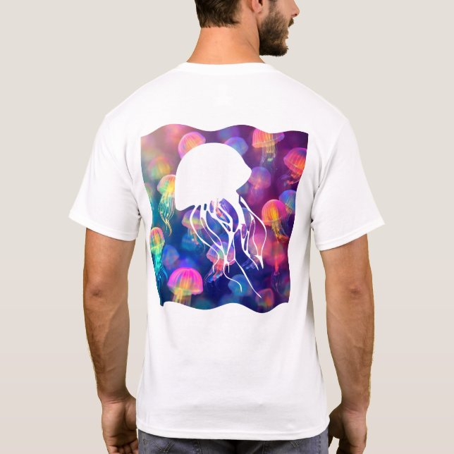 T-shirt Fête comme une méduse Silhouette avant et arrière (Dos)