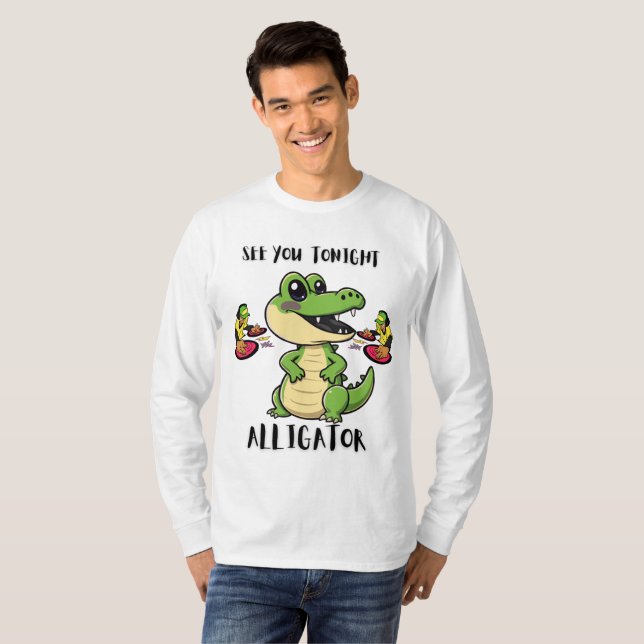 T-shirt Fête d'animaux Alligator (Devant entier)
