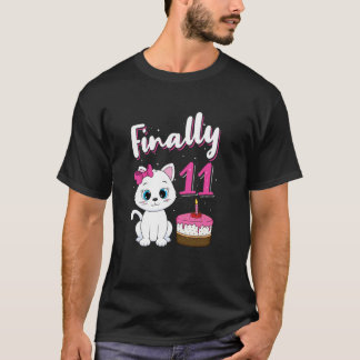 T-shirt Fête d'anniversaire 11 ans Propriétaire de chat de