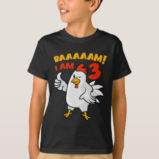 T-shirt Fête d'anniversaire 3 ans de poulet Ferme Poulet d
