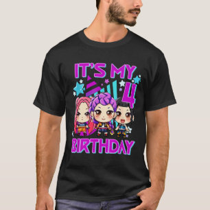 T-shirt fête d'anniversaire 4 ans k pop enfants 4ème anniv