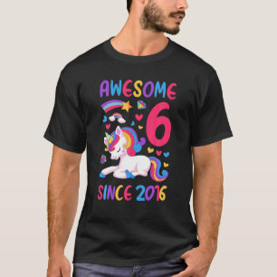 T-shirt Fête d'anniversaire 6 ans licorne fille 6 ans B