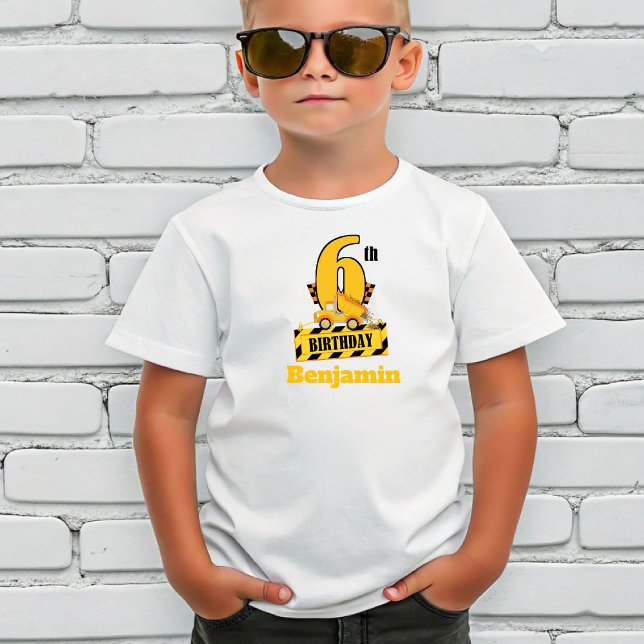 T-shirt Fête d'anniversaire 6 ans thème construction Dump  (Créateur téléchargé)