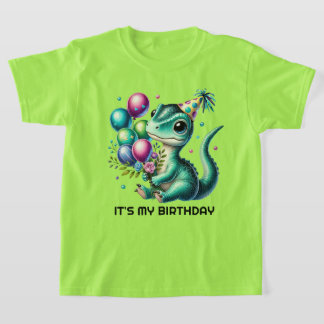 T-shirt Fête d'anniversaire à bulles de dinosaures pour en