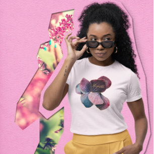 T-shirt Fête d'anniversaire aux hortensias lavande violets