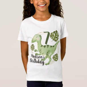 T-Shirt Fête d'anniversaire avec dinosaure et paillettes e