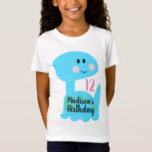 T-Shirt Fête d'anniversaire bleu dinosaure mignon