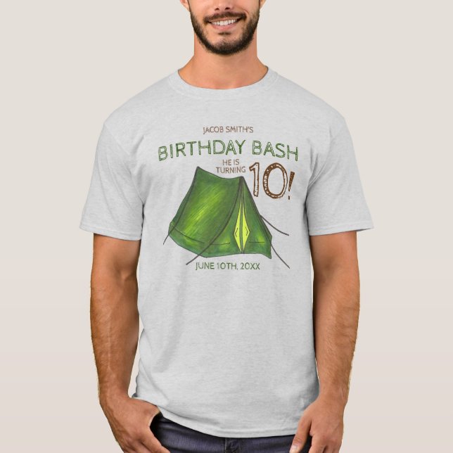 T-shirt Fête d'anniversaire Camp de bash Tente Sleepover C (Devant)