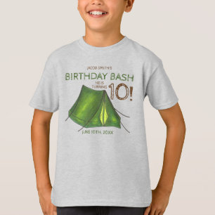 T-shirt Fête d'anniversaire Camp de bash Tente Sleepover C