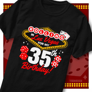 T-shirt Fête d'anniversaire Casino Rolling à Las Vegas 35
