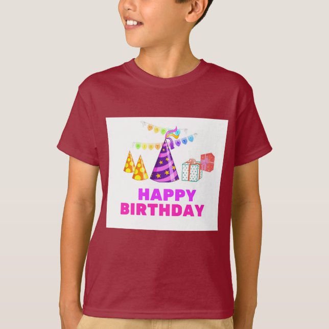 T-shirt Fête d'anniversaire Casquettes & cadeaux Garçons (Devant)