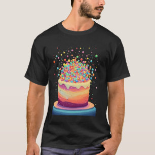 T-shirt Fête d'anniversaire Célébration de gâteau Coloré